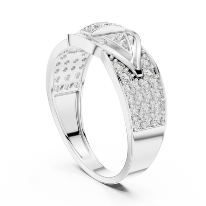 Stylish Men’s Statement Ring with Round-Cut Lab-Grown Diamonds