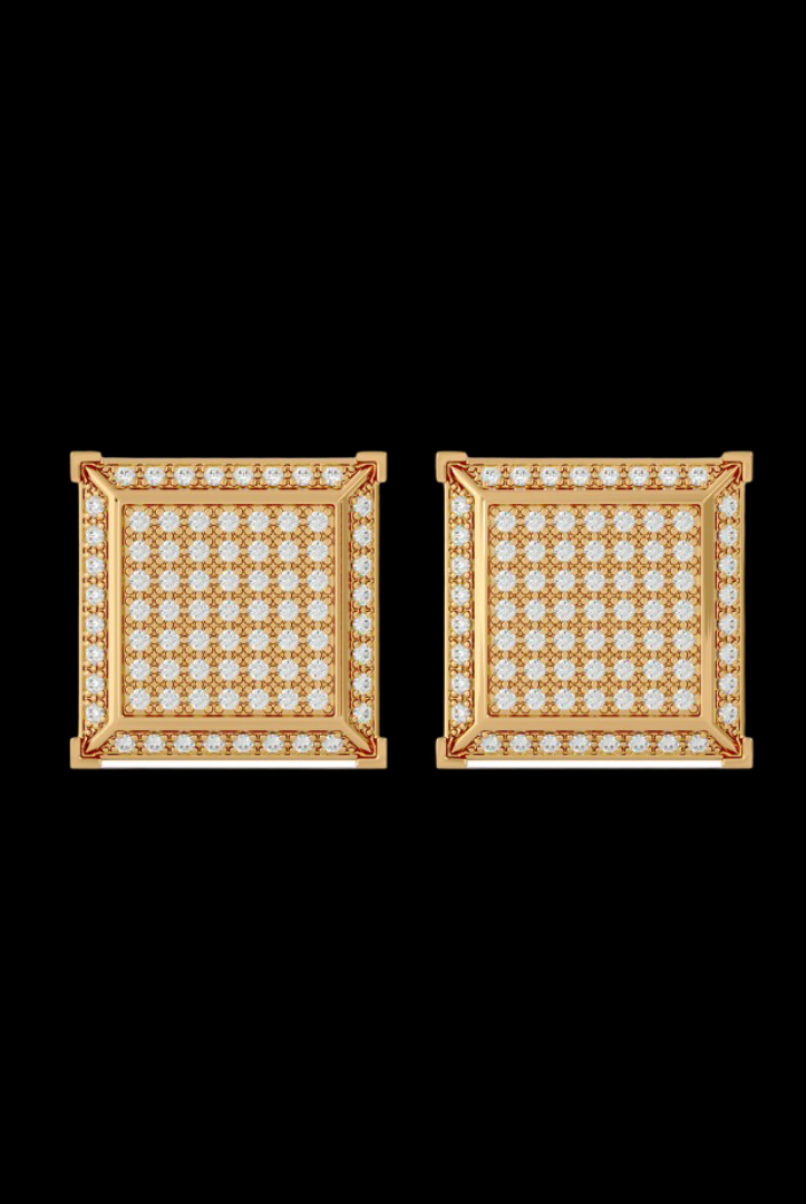 Round VVS Moissanite Diamond Square Unique Women's Errings