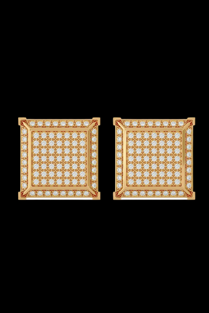 Round VVS Moissanite Diamond Square Unique Women's Errings
