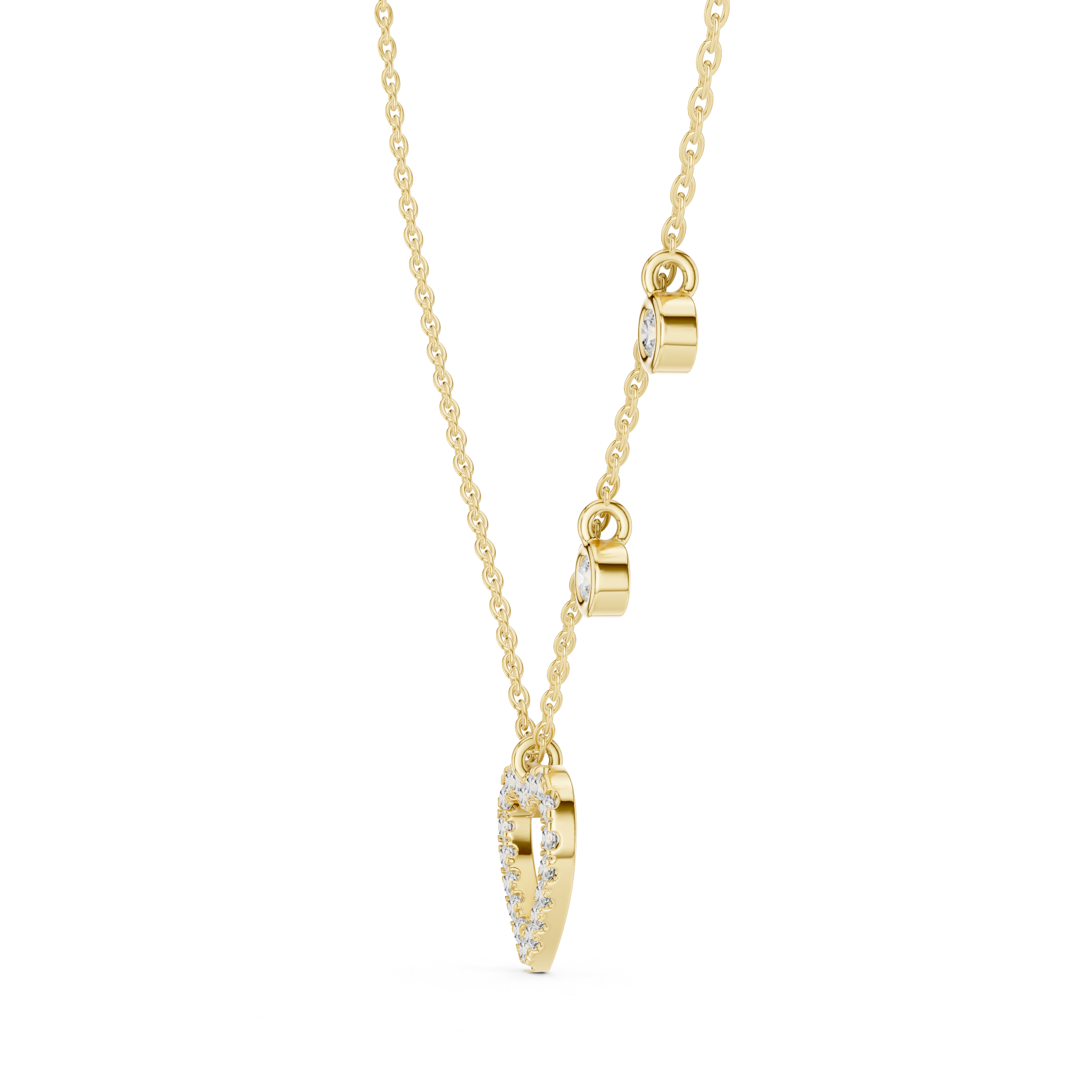 Delicate Heart-Shaped Round-Cut Lab-Grown Diamond Love Symbol Pendant