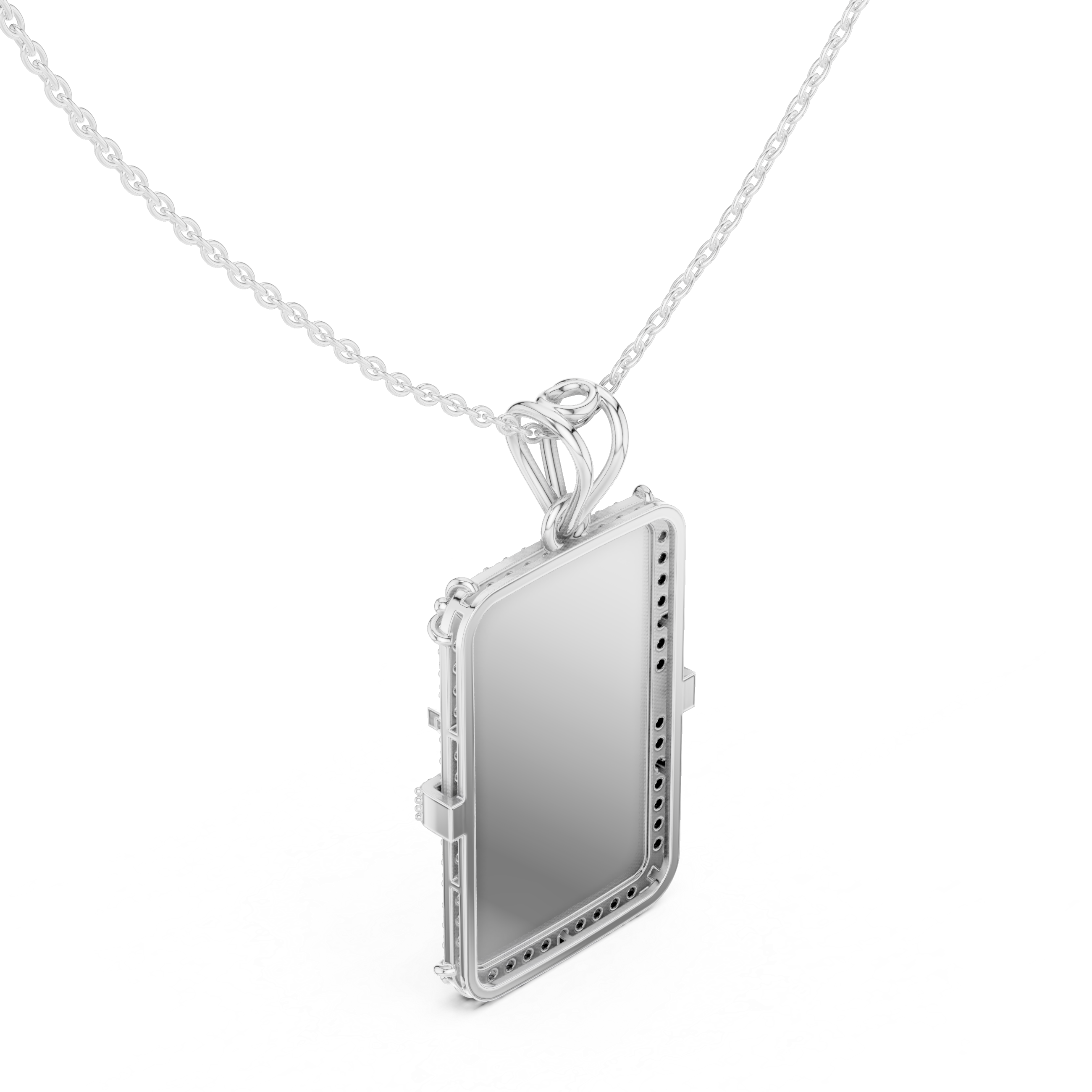 Premium Anchor Moissanite Diamond Pendant with Blue Enamel Frame