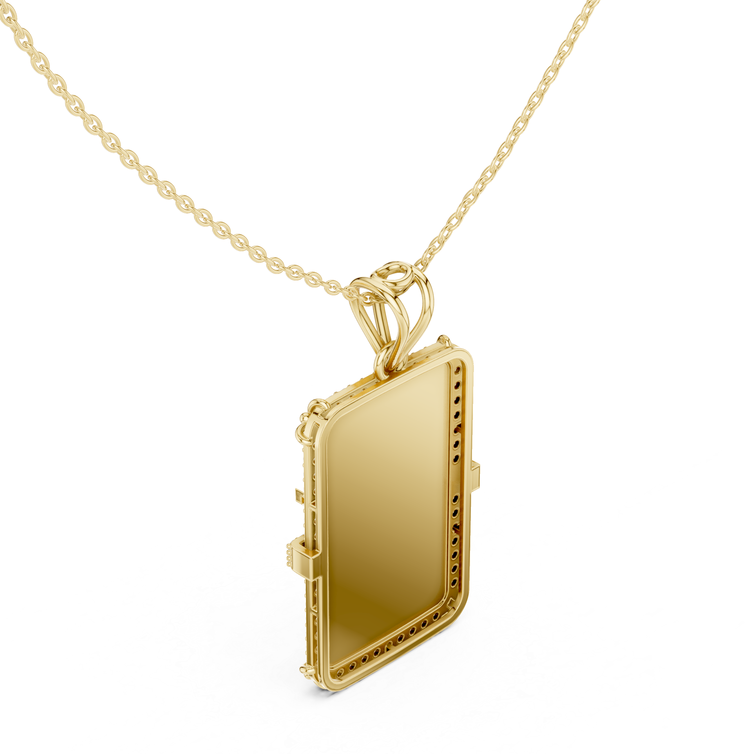 Premium Anchor Moissanite Diamond Pendant with Blue Enamel Frame