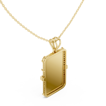 Premium Anchor Moissanite Diamond Pendant with Blue Enamel Frame