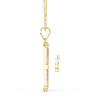 Premium Anchor Moissanite Diamond Pendant with Blue Enamel Frame