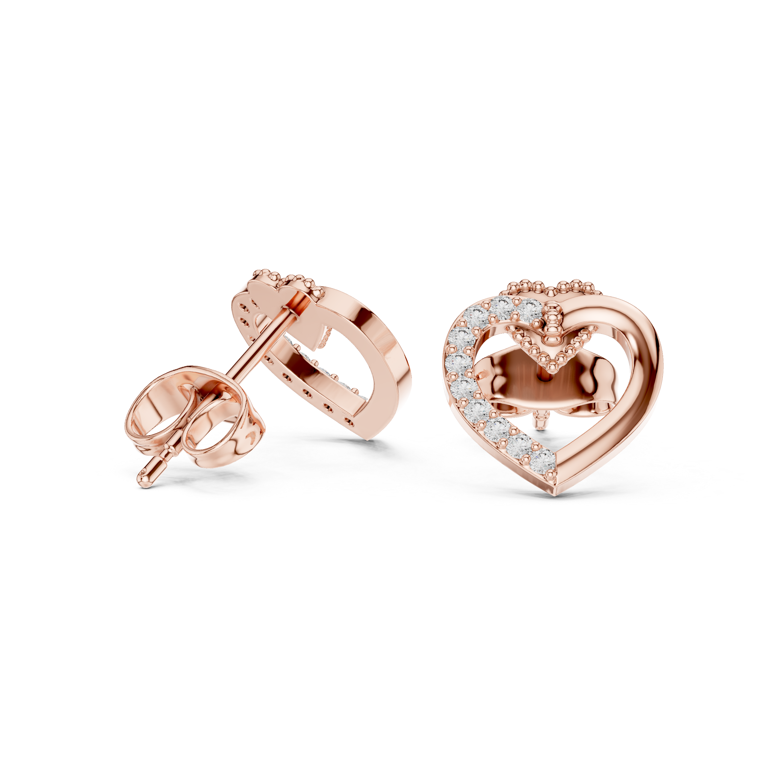 Elegant Round-Cut VVS Moissanite Diamond Heart Hook Earrings for Women