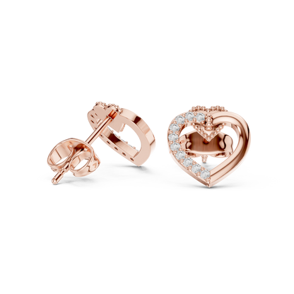 Elegant Round-Cut VVS Moissanite Diamond Heart Hook Earrings for Women