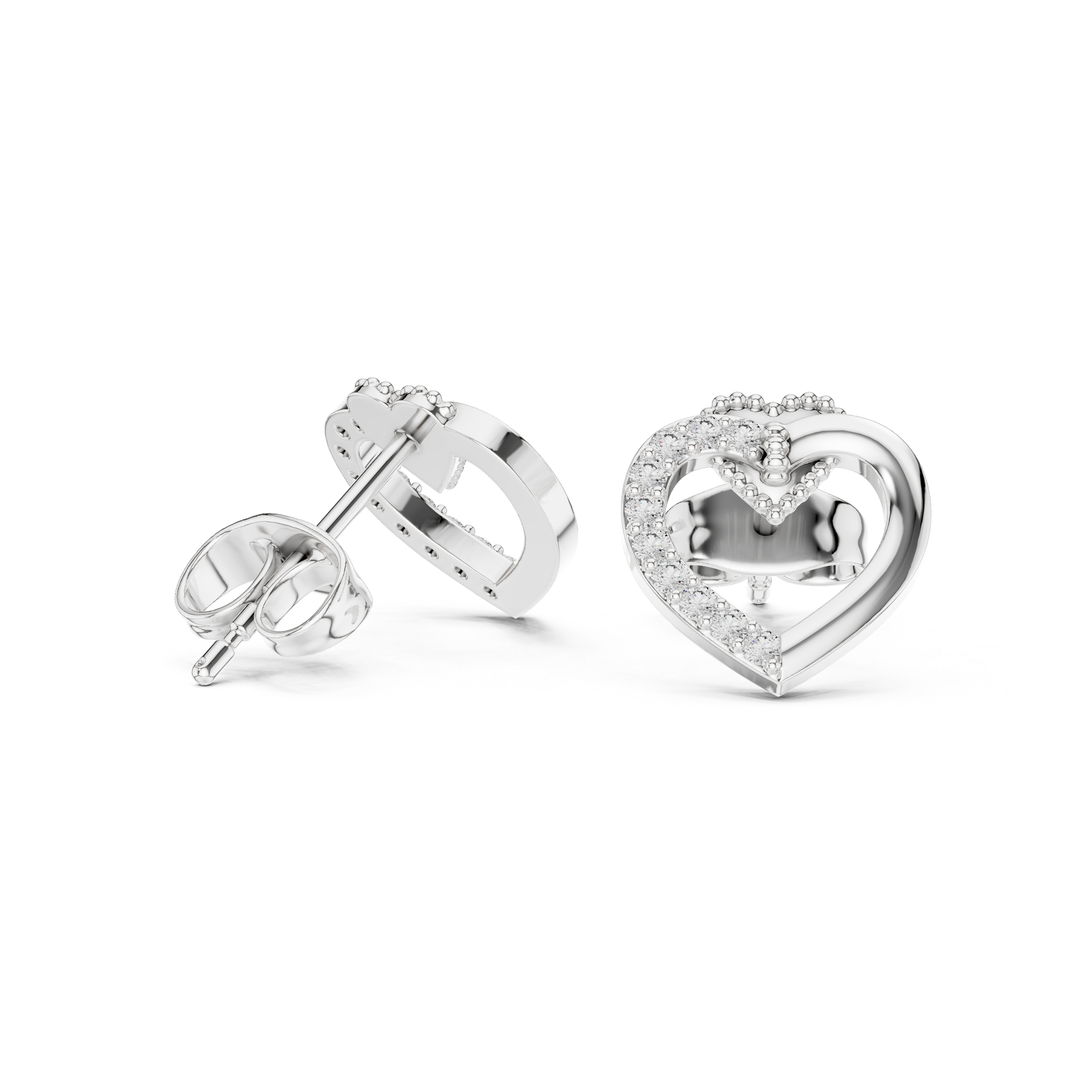 Elegant Round-Cut VVS Moissanite Diamond Heart Hook Earrings for Women