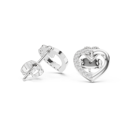 Elegant Round-Cut VVS Moissanite Diamond Heart Hook Earrings for Women
