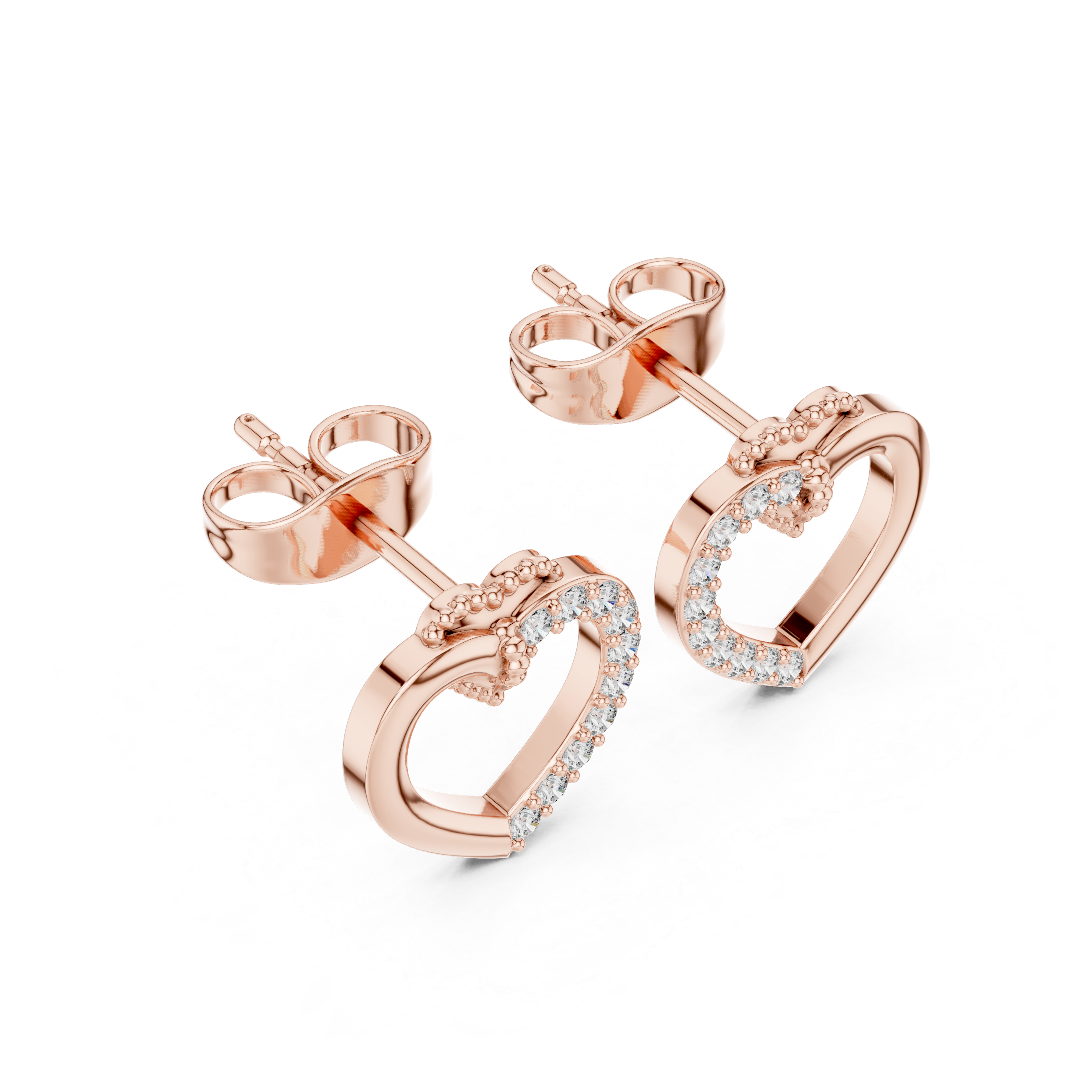 Elegant Round-Cut VVS Moissanite Diamond Heart Hook Earrings for Women
