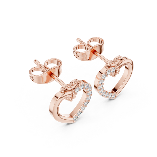 Elegant Round-Cut VVS Moissanite Diamond Heart Hook Earrings for Women