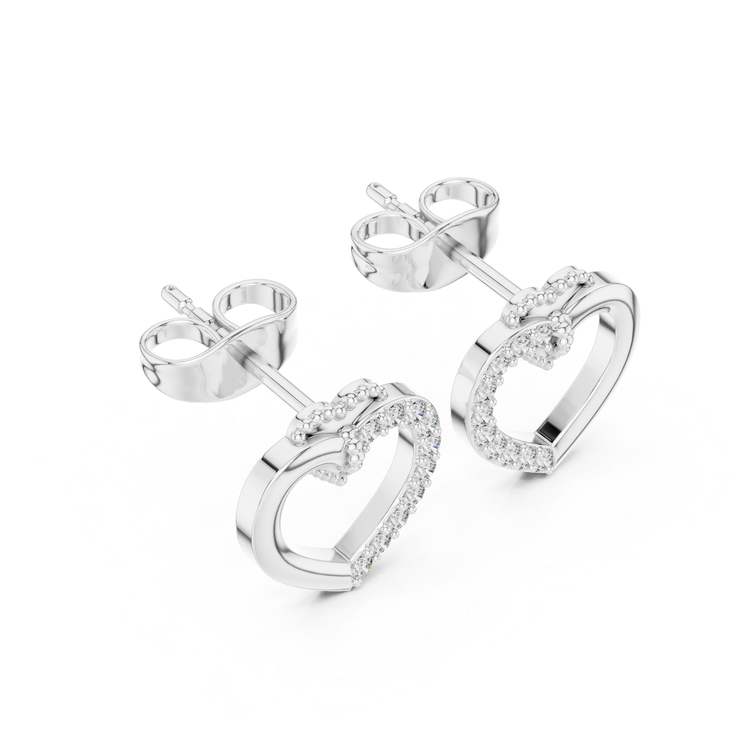 Elegant Round-Cut VVS Moissanite Diamond Heart Hook Earrings for Women