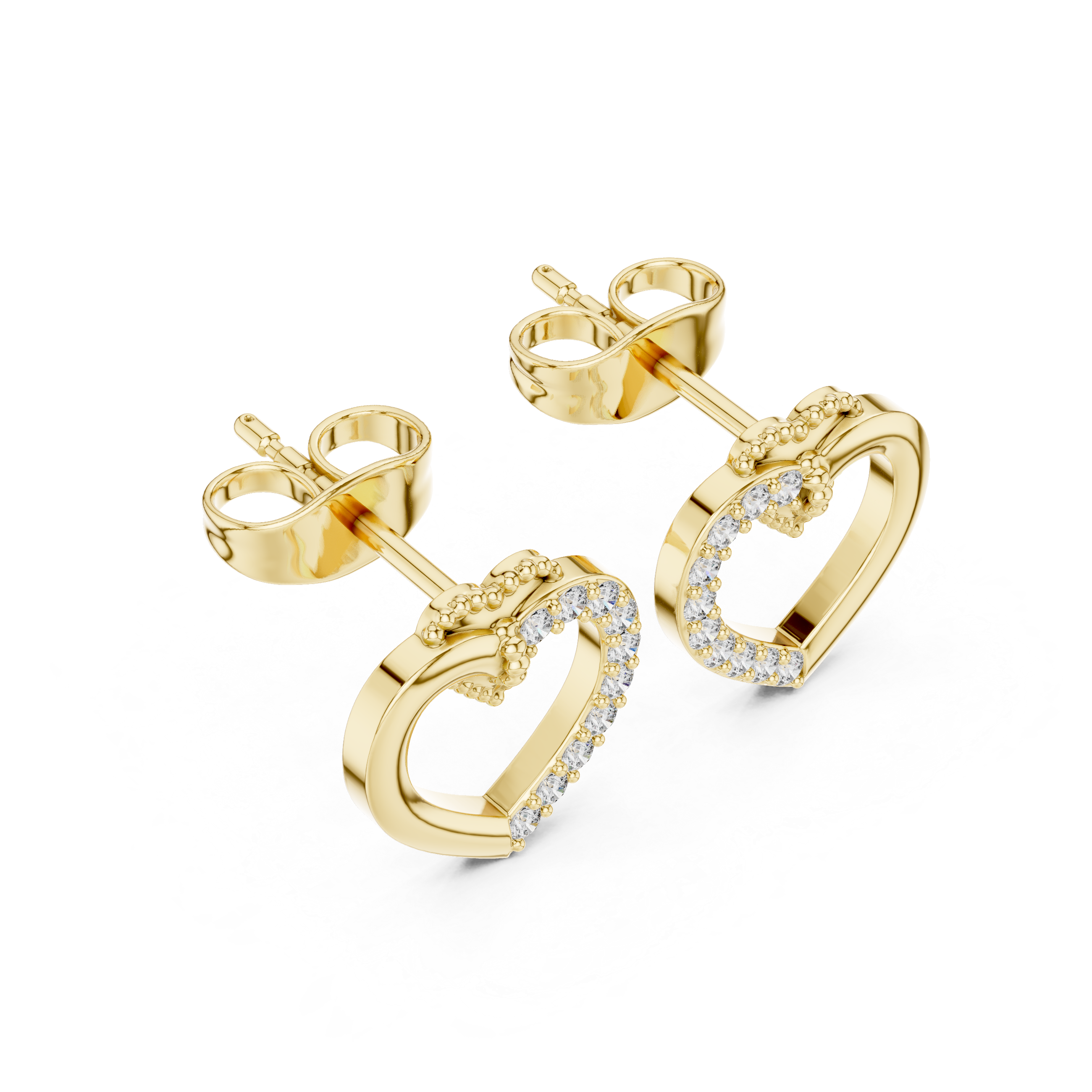 Elegant Round-Cut VVS Moissanite Diamond Heart Hook Earrings for Women