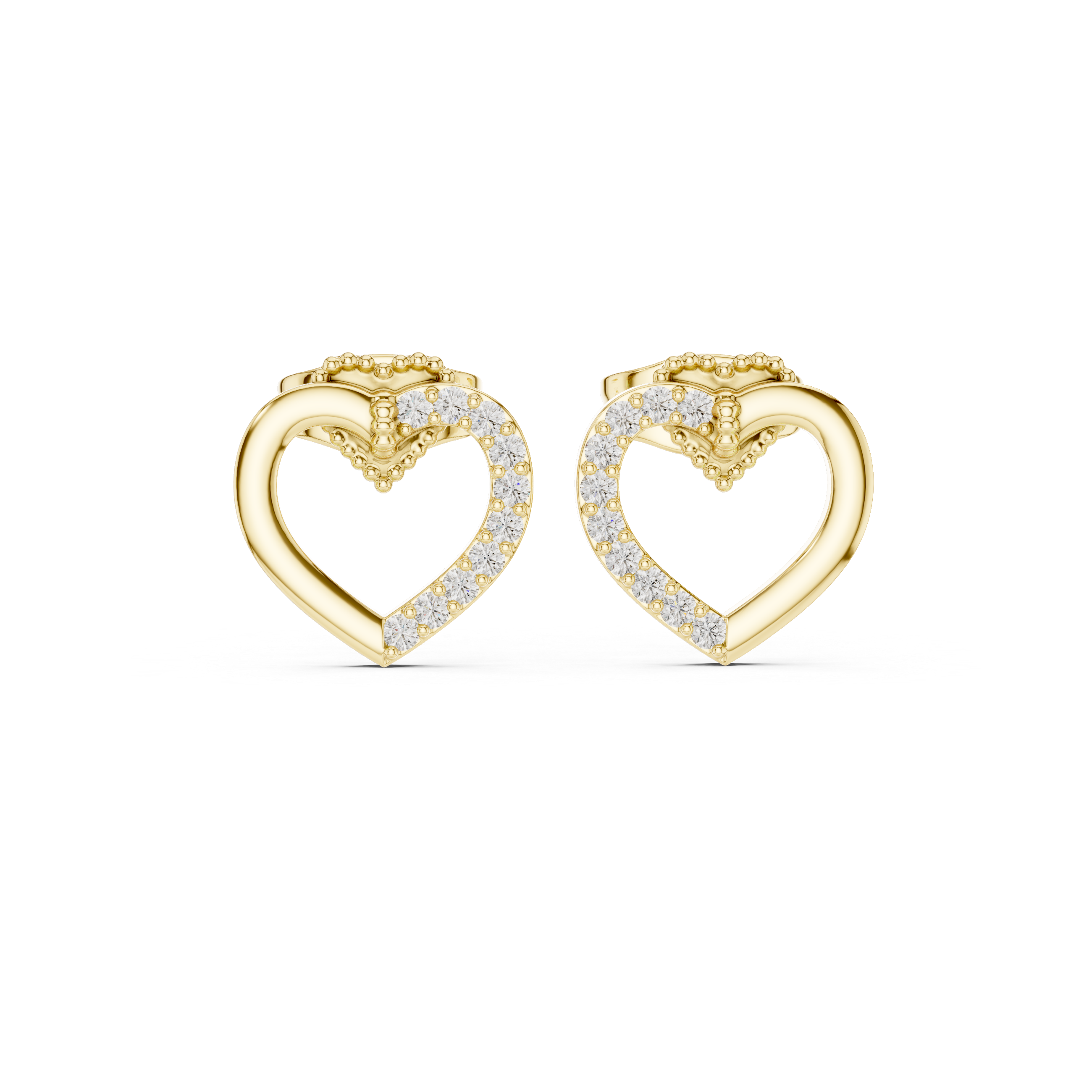 Elegant Round-Cut VVS Moissanite Diamond Heart Hook Earrings for Women