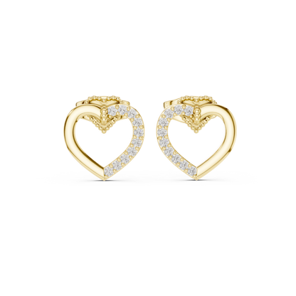 Elegant Round-Cut VVS Moissanite Diamond Heart Hook Earrings for Women