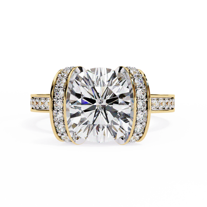 Exquisite 2 CT Round Lab-Grown Diamond Double-Halo Pave-Set Engagement Ring
