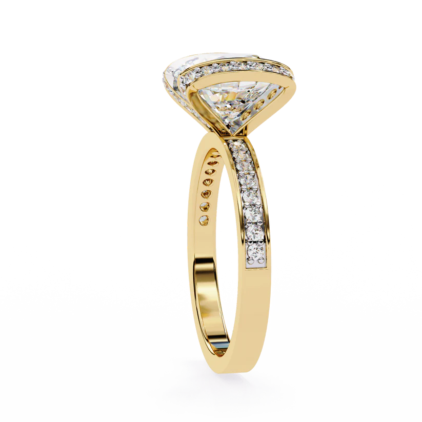 Exquisite 2 CT Round Lab-Grown Diamond Double-Halo Pave-Set Engagement Ring