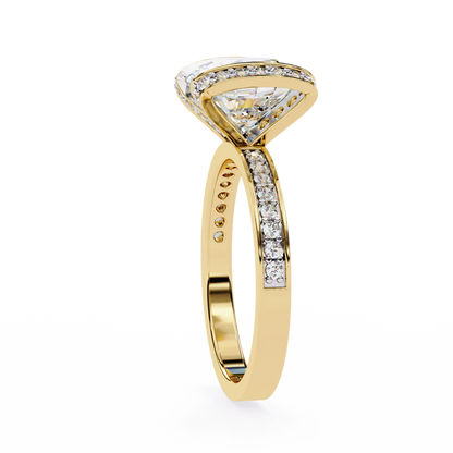 Exquisite 2 CT Round Lab-Grown Diamond Double-Halo Pave-Set Engagement Ring