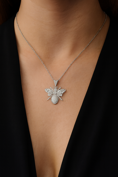 Queen Bee VVS Moissanite Diamond Pendant | Nature Inspired Jewelry