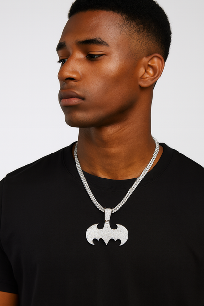Batman Emblem VVS Moissanite Pendant Hip-Hop Jewelry