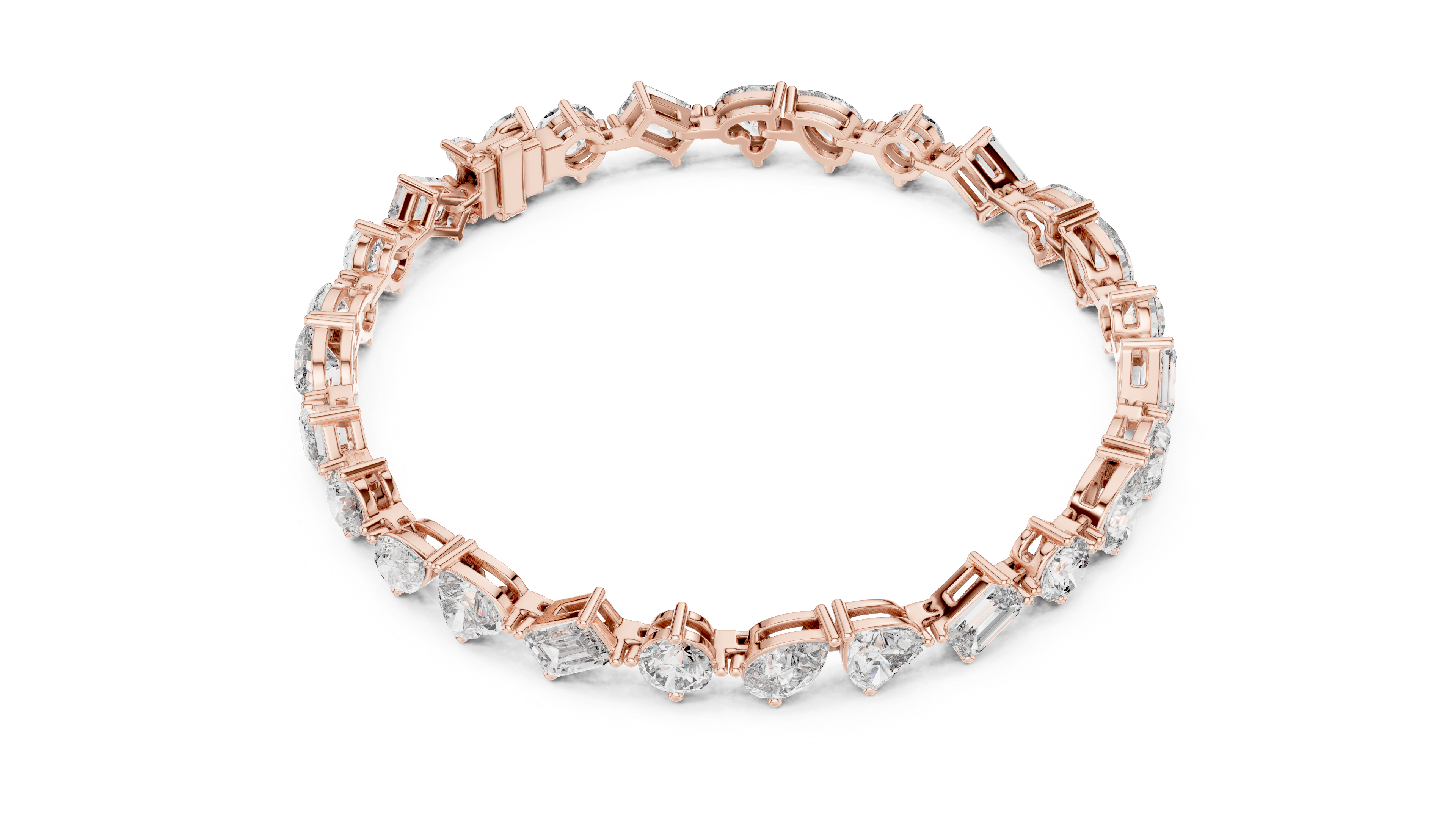 Elegant 0.8 CT Mixed-Cut VVS Moissanite Diamond Tennis Bracelet Unisex