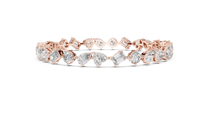 Elegant 0.8 CT Mixed-Cut VVS Moissanite Diamond Tennis Bracelet Unisex