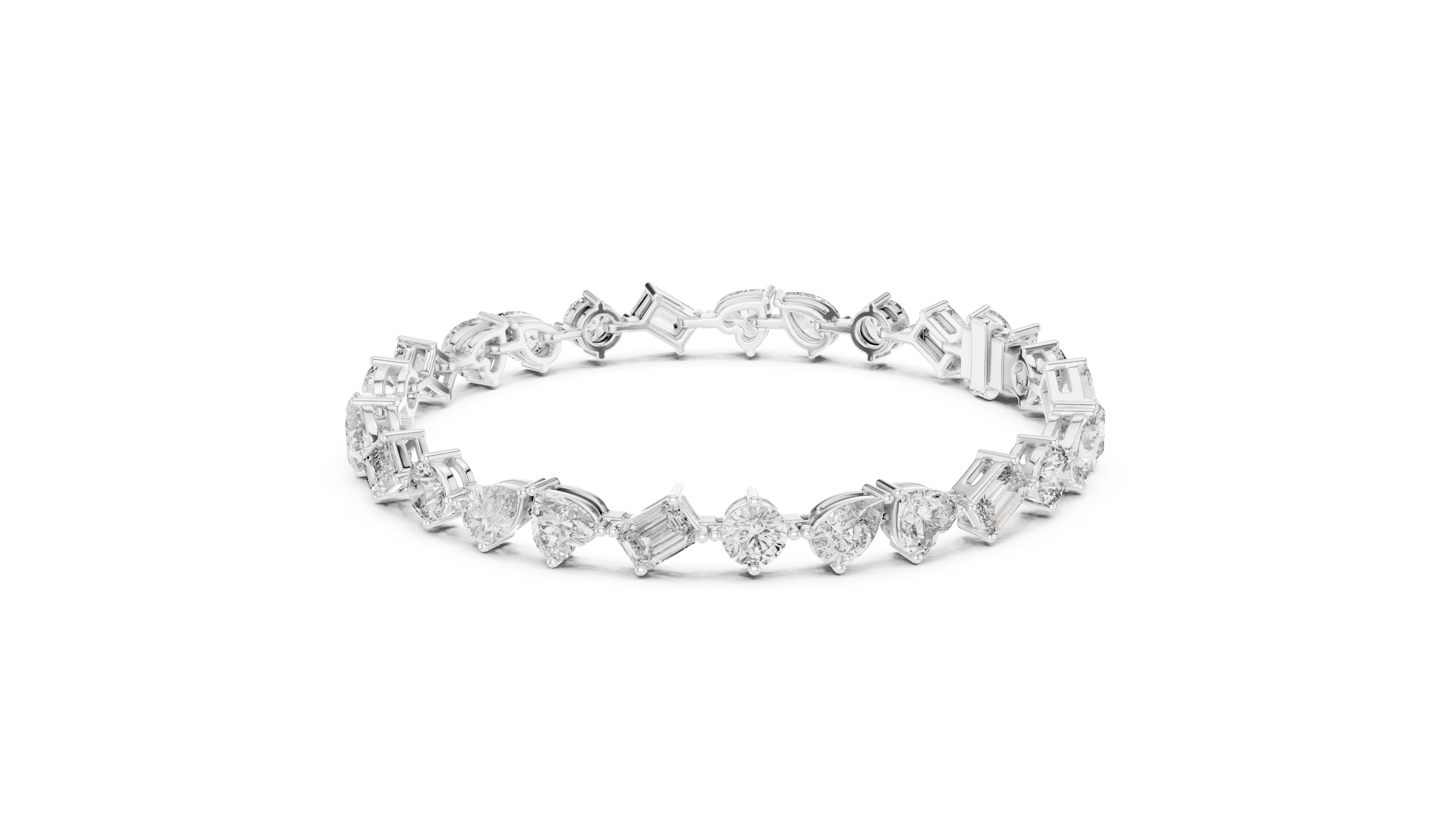 Elegant 0.8 CT Mixed-Cut VVS Moissanite Diamond Tennis Bracelet Unisex