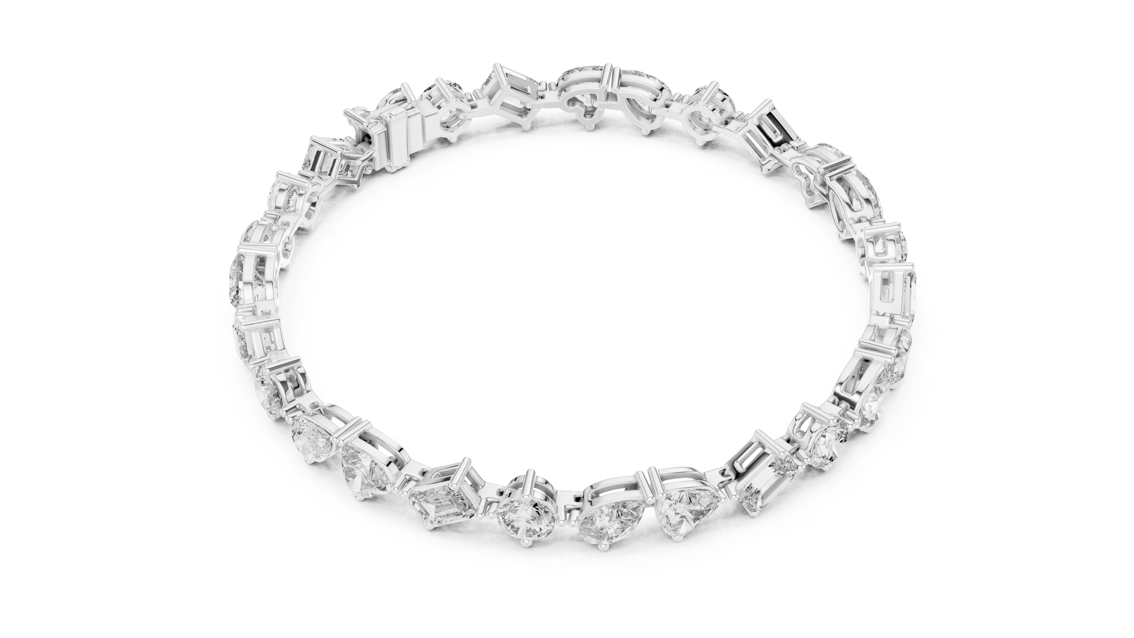 Elegant 0.8 CT Mixed-Cut VVS Moissanite Diamond Tennis Bracelet Unisex