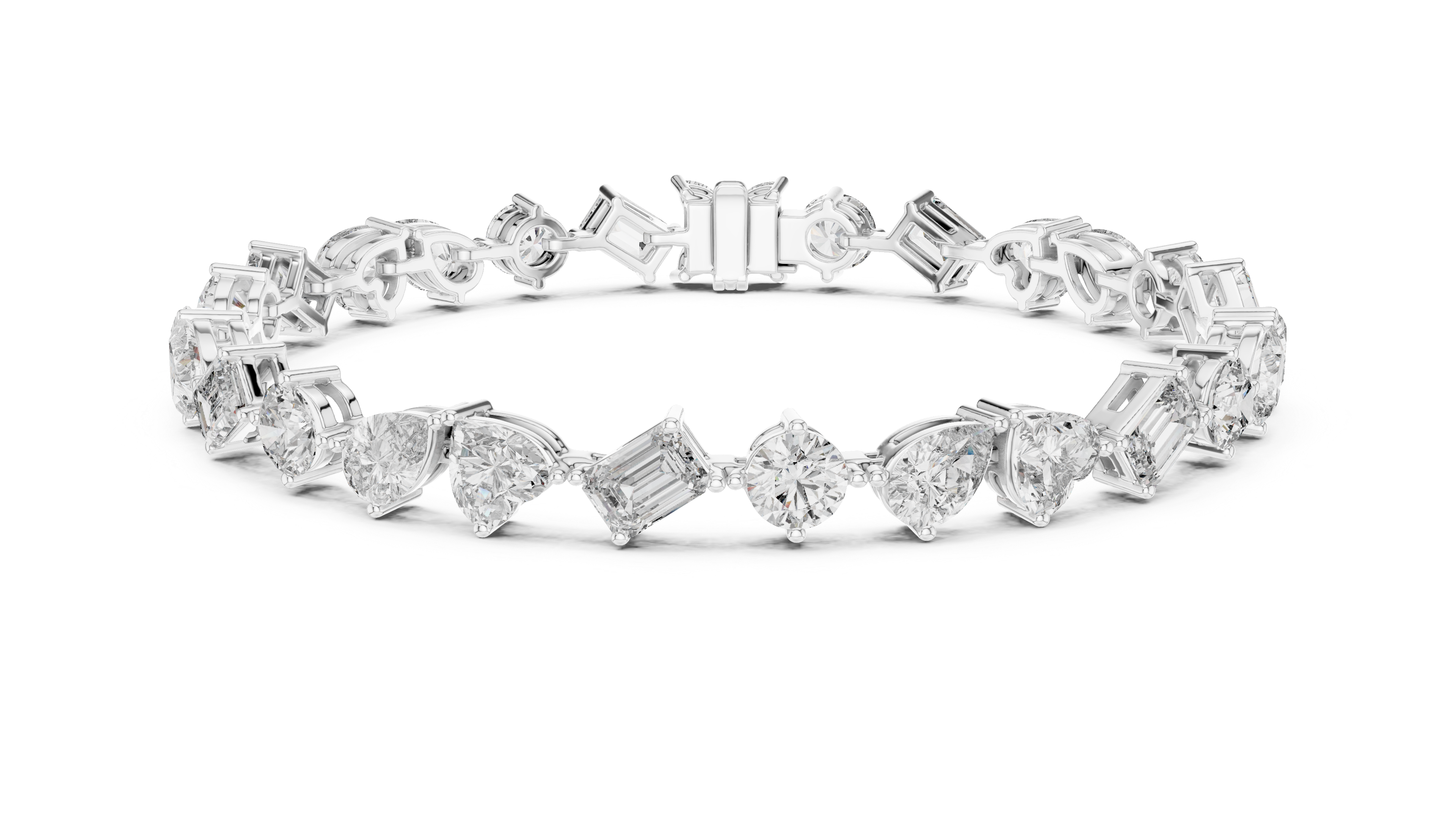 Elegant 0.8 CT Mixed-Cut VVS Moissanite Diamond Tennis Bracelet Unisex