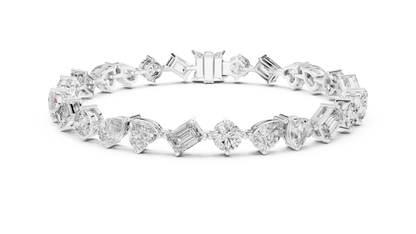Elegant 0.8 CT Mixed-Cut VVS Moissanite Diamond Tennis Bracelet Unisex