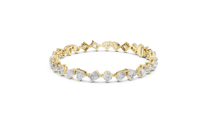 Elegant 0.8 CT Mixed-Cut VVS Moissanite Diamond Tennis Bracelet Unisex