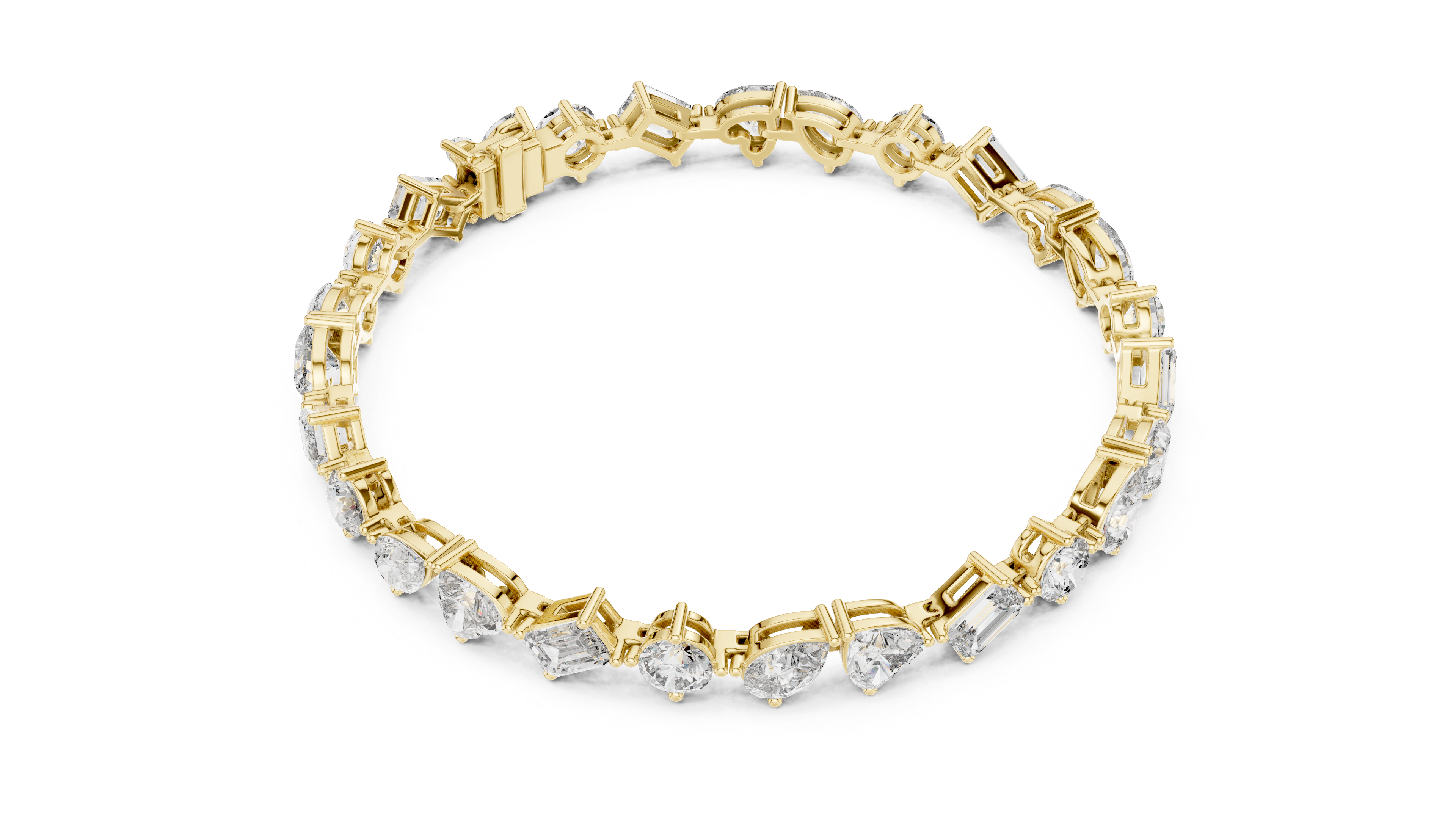 Elegant 0.8 CT Mixed-Cut VVS Moissanite Diamond Tennis Bracelet Unisex