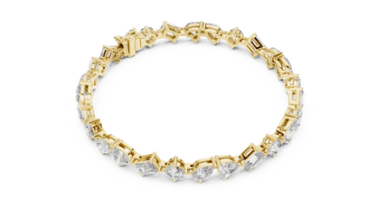 Elegant 0.8 CT Mixed-Cut VVS Moissanite Diamond Tennis Bracelet Unisex