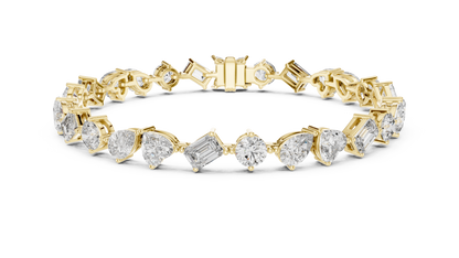 Elegant 0.8 CT Mixed-Cut VVS Moissanite Diamond Tennis Bracelet Unisex