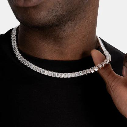 Luxurious Emerald Moissanite VVS Diamond Buttercup Men's Chain