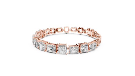 Tennis 1 CT VVS Moissanite Emerald & Baguette Cut Diamond Unique Design Unisex Bracelet