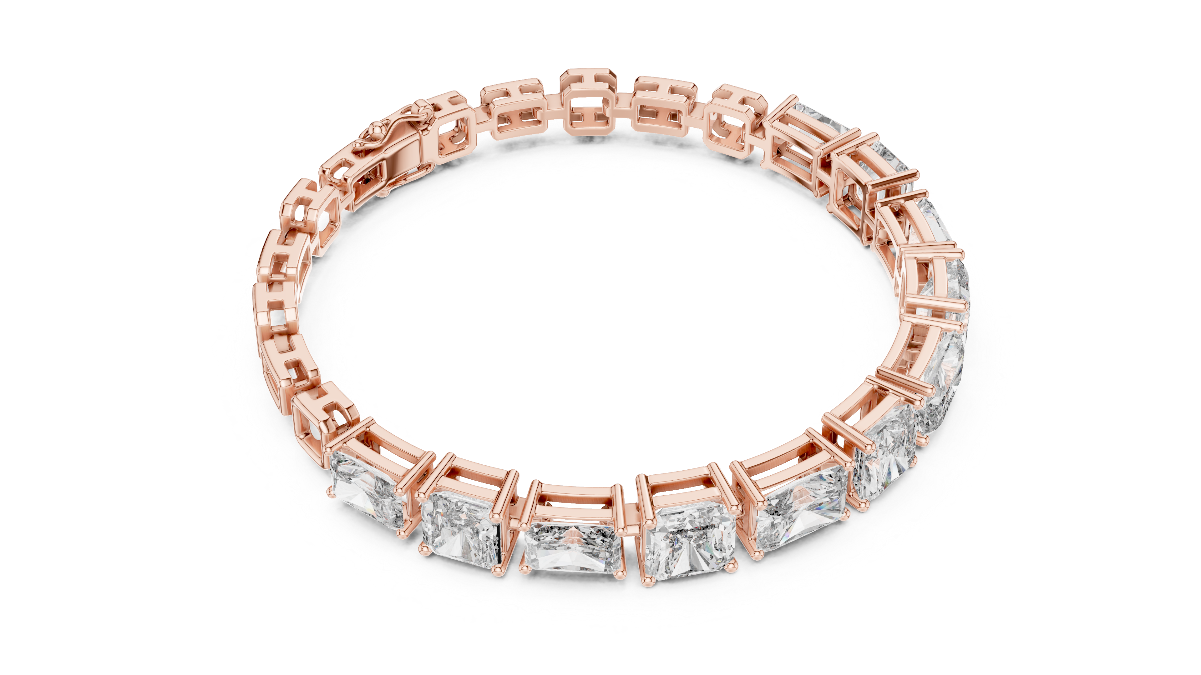 Tennis 1 CT VVS Moissanite Emerald & Baguette Cut Diamond Unique Design Unisex Bracelet
