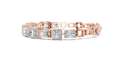 Tennis 1 CT VVS Moissanite Emerald & Baguette Cut Diamond Unique Design Unisex Bracelet