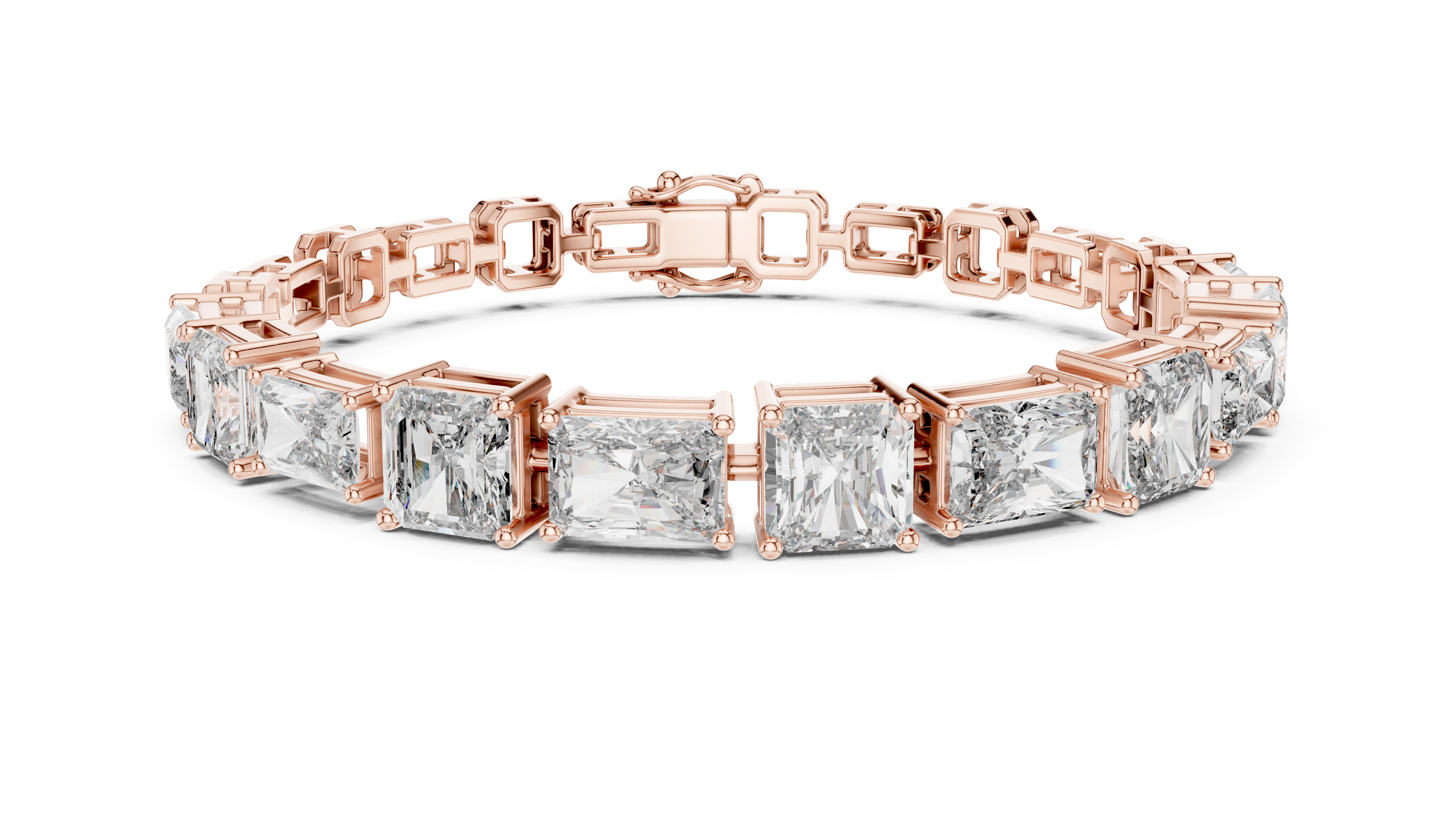 Tennis 1 CT VVS Moissanite Emerald & Baguette Cut Diamond Unique Design Unisex Bracelet