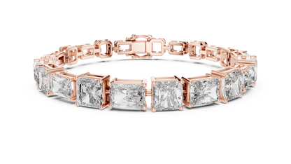 Tennis 1 CT VVS Moissanite Emerald & Baguette Cut Diamond Unique Design Unisex Bracelet