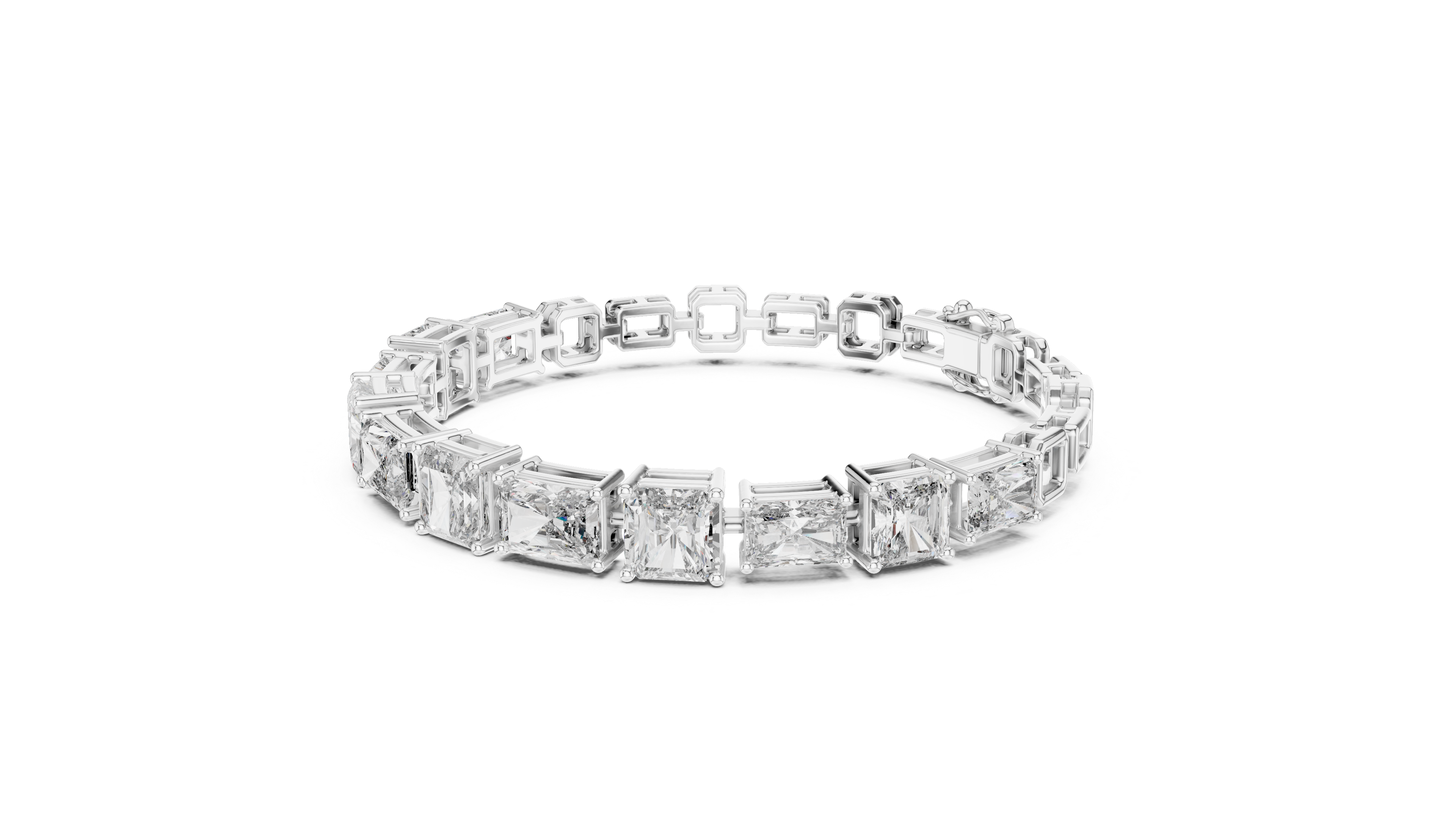 Tennis 1 CT VVS Moissanite Emerald & Baguette Cut Diamond Unique Design Unisex Bracelet