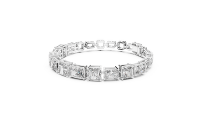 Tennis 1 CT VVS Moissanite Emerald & Baguette Cut Diamond Unique Design Unisex Bracelet