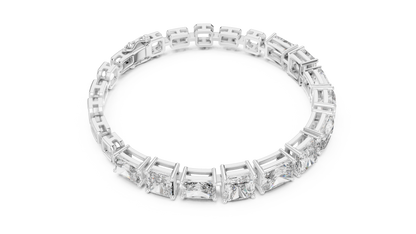 Tennis 1 CT VVS Moissanite Emerald & Baguette Cut Diamond Unique Design Unisex Bracelet