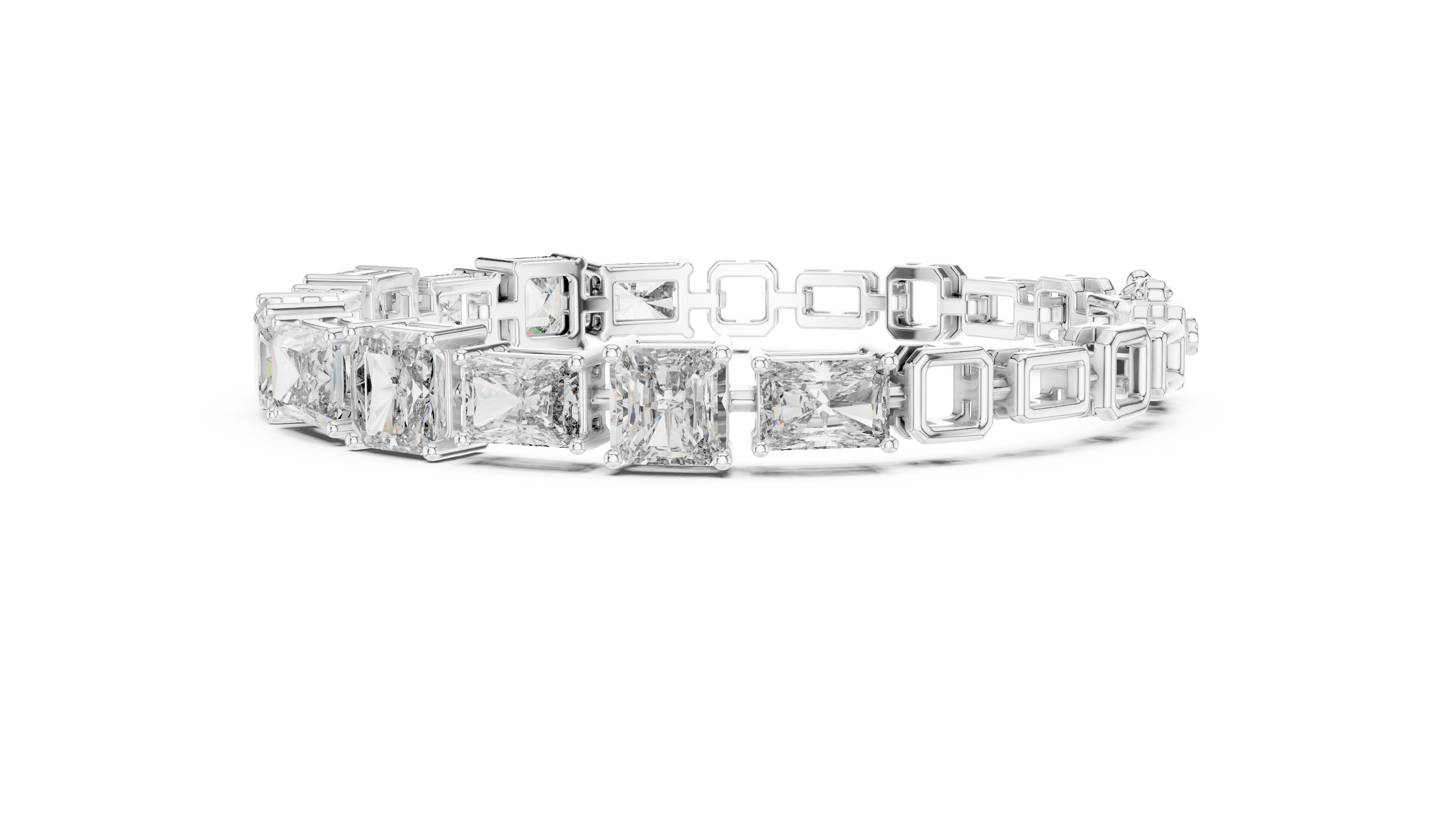 Tennis 1 CT VVS Moissanite Emerald & Baguette Cut Diamond Unique Design Unisex Bracelet