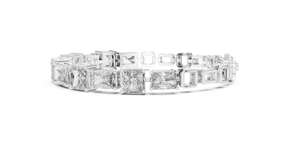 Tennis 1 CT VVS Moissanite Emerald & Baguette Cut Diamond Unique Design Unisex Bracelet