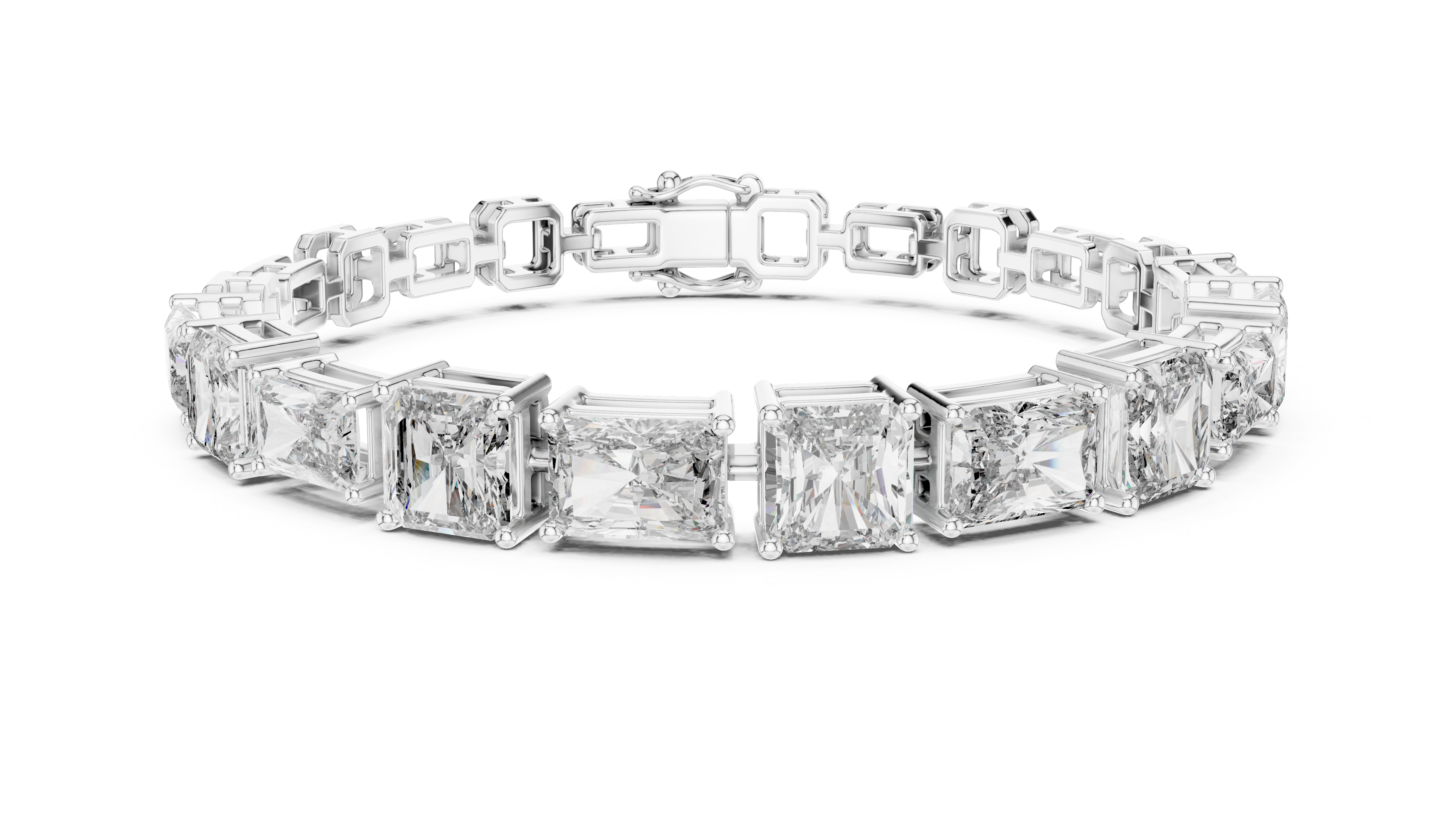 Tennis 1 CT VVS Moissanite Emerald & Baguette Cut Diamond Unique Design Unisex Bracelet