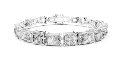 Tennis 1 CT VVS Moissanite Emerald & Baguette Cut Diamond Unique Design Unisex Bracelet
