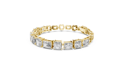 Tennis 1 CT VVS Moissanite Emerald & Baguette Cut Diamond Unique Design Unisex Bracelet