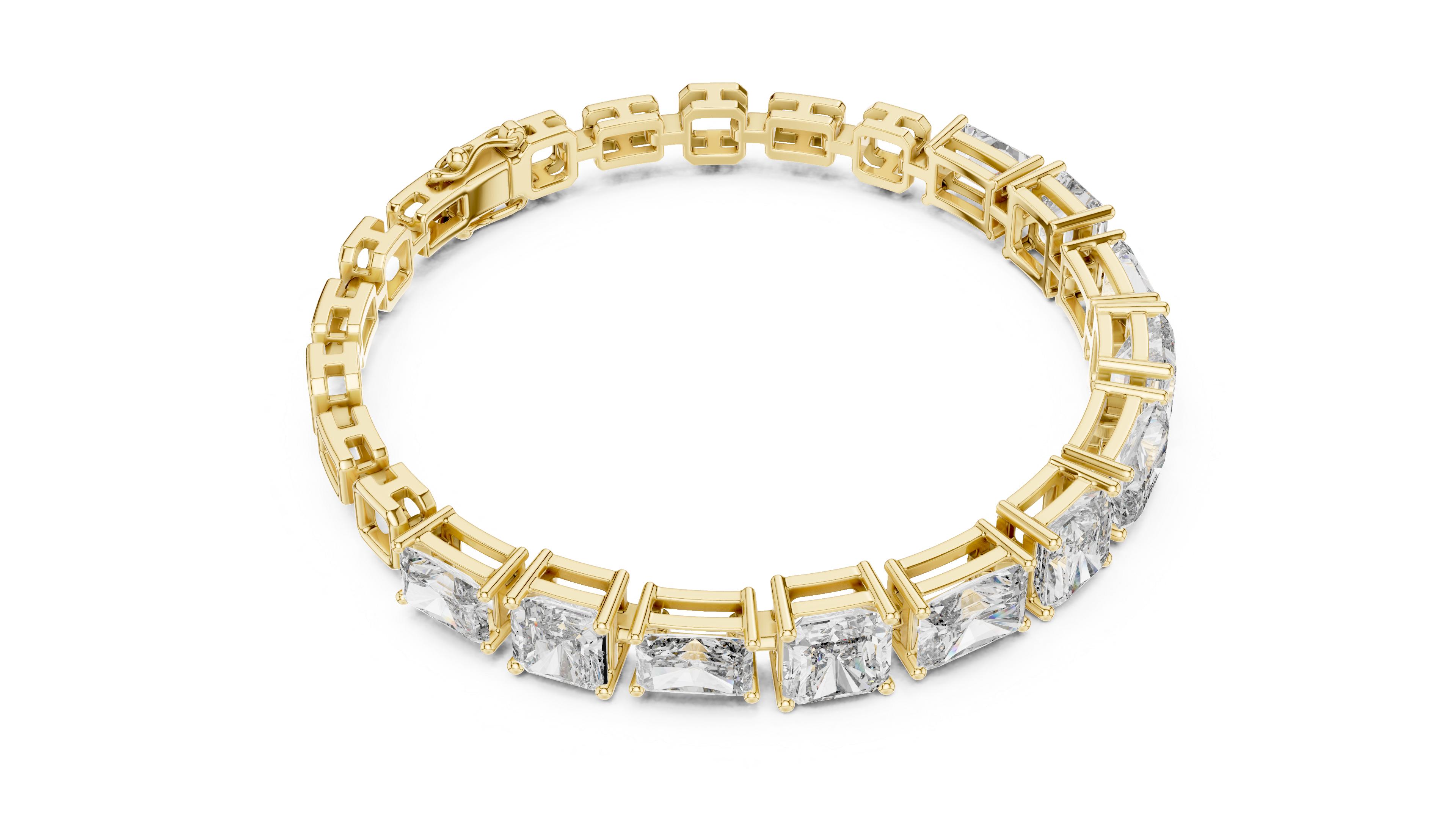 Tennis 1 CT VVS Moissanite Emerald & Baguette Cut Diamond Unique Design Unisex Bracelet