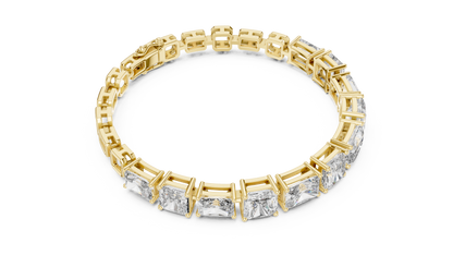Tennis 1 CT VVS Moissanite Emerald & Baguette Cut Diamond Unique Design Unisex Bracelet