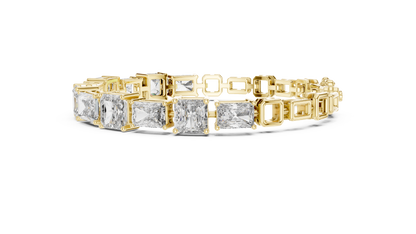 Tennis 1 CT VVS Moissanite Emerald & Baguette Cut Diamond Unique Design Unisex Bracelet